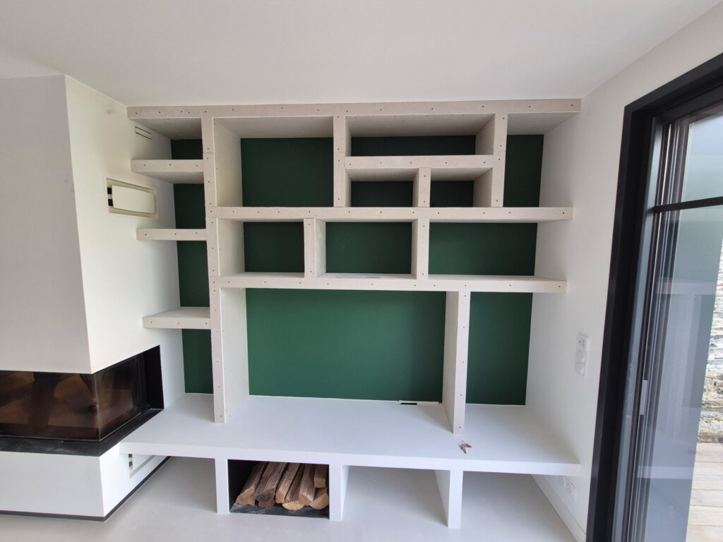 Bibliothèque en placo plâtre